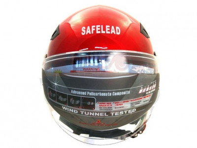 Шлем открытый "Safelead" LX-256 "колобки с доп. стеклом" красный L
